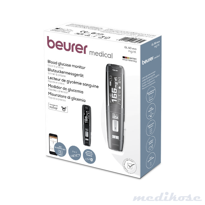 Beurer GL 50 EVO - Glucometer - Glucose Meter - Blood Glucose - For Diabetes Blood Sugar Levels